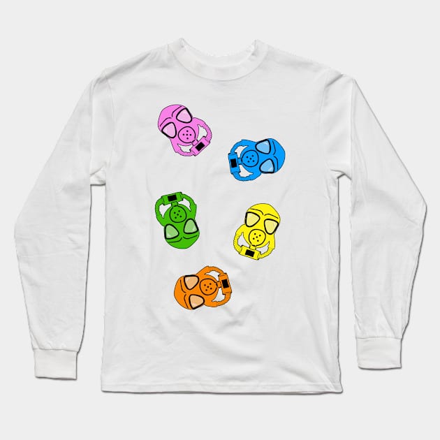 multi colored gas masks Long Sleeve T-Shirt by B0red